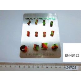 72 Wholesale MultI-Colored Ear Plug Body Jewelry