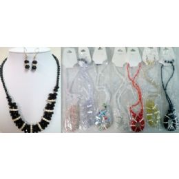 24 Wholesale Crystale Jewelry Necklace & Earring Set