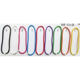 96 Wholesale Assorted Color Braided Necklace With Rhinestone