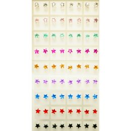 108 Pieces Star Shaped Earring Studs Assorted Colors - Earrings