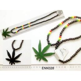 96 Wholesale Bead Marjuana Pendants Rosary Necklace