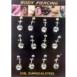 60 Pieces Belly Button Ring/ Body Piercing With Rhinestone - Body Jewelry