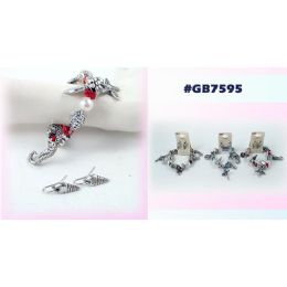 96 Wholesale Bracelet Earring Set With Star Fish Sea Horse