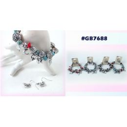 96 Wholesale Bracelet Earring Set With Dolphin Whale