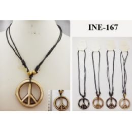 96 Wholesale Peace Necklace Adjustable Size