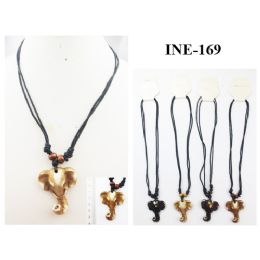 96 Wholesale Adjustable Length Necklace With Elephant Design