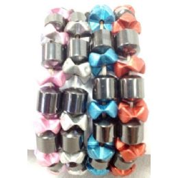 96 Wholesale Magnetic Hematite Bracelet With Fun Beads