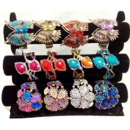 12 Wholesale Rhinestone Fancy Bangle Assortments