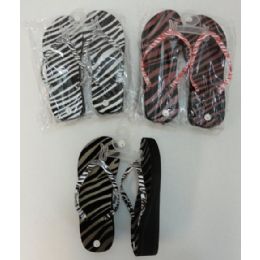 36 Wholesale Ladies Platform FliP-Flops [zebra]