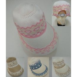 24 Wholesale Ladies Summer Hat [knitted With Large Visor]
