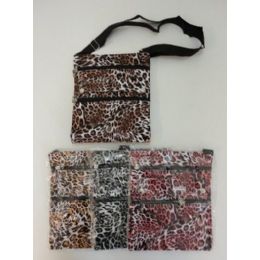 48 Wholesale Large Cross Body Hand Bag [leopard Print]
