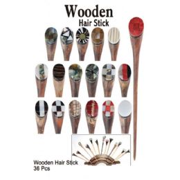 36 Wholesale Wooden Hair Stick