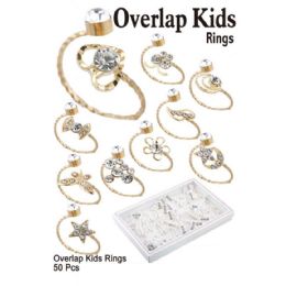 50 Wholesale Overlap Kids Rings