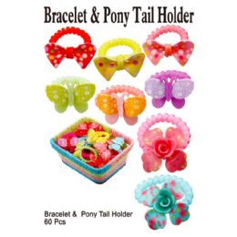 60 Wholesale Bracelet & Pony Tail Holder