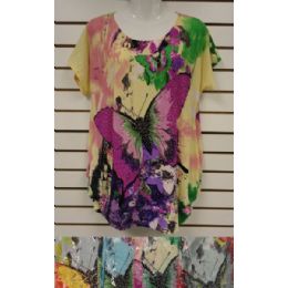 24 of Womans Color Splash Shirt With Butterfly
