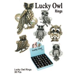 36 Wholesale Lucky Owl Rings