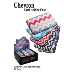 24 Wholesale Chevron Card Holder Case