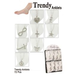 72 Wholesale Trendy Anklets