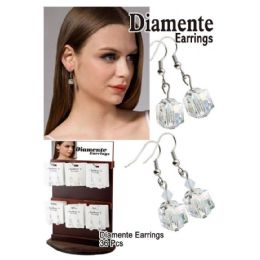 36 Pieces Diamente Earrings - Earrings