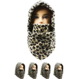 24 Pieces Unisex Adult Winter Ninja Winter Hat Leopard Print - Unisex Ski Masks