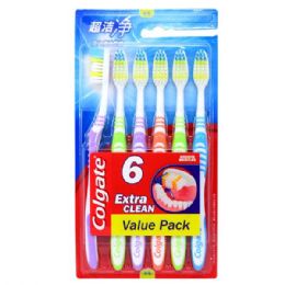24 Wholesale Colgate Toothbrush Extra Clean 6pk