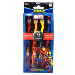 48 Wholesale Spiderman 4pk Kids Tooth Brush