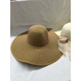 24 Wholesale Ladies Fashion Sun Hat With Sash
