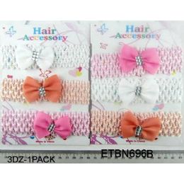 96 Wholesale Hairband With Bow Tie