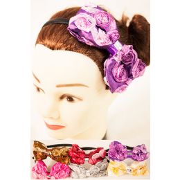 96 Wholesale Large Satin Fabric Bow Headbands