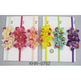 96 Wholesale Multicolor Flower Head Wraps