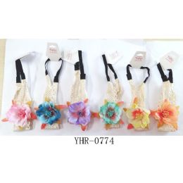 96 Wholesale Crochet Headband With Colorful Flowers