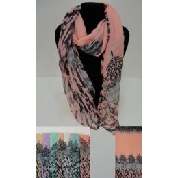72 of Fashion Scarf [pastel Roses & Zebra Print]