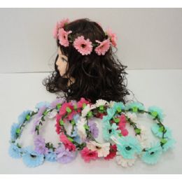 96 Wholesale Floral Head Wreath [9 Flowers]