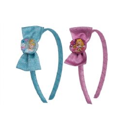 24 Wholesale Princess Ribbon Glitter Headband Set
