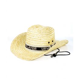 48 Pieces Straw Cowboy Hat With Strap - Costumes & Accessories