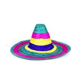 48 Pieces Rainbow Straw Sombrero - Costumes & Accessories