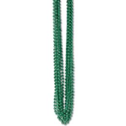 60 Units of 33 Inch 7mm Metallic Bead Necklaces - Green 12ct - LED Party Supplies