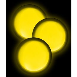 40 Units of Glow Badge Round - Yellow - LED Party Supplies