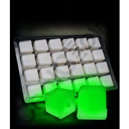 12 Units of Glowing Ice Cubes - Green - LED Party Supplies