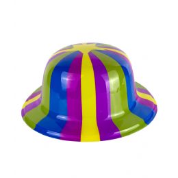 30 Wholesale Stripes And Stars Derby Hats - 12ct