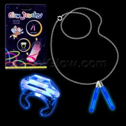288 Wholesale Glow Ring And Anklet Set - Blue