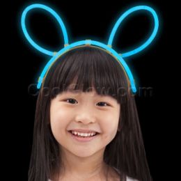 96 Wholesale Glow Headband - Blue