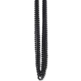 60 Wholesale 33 Inch 7mm Metallic Bead Necklaces - Black 12ct