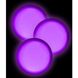 40 Wholesale Glow Badge Round - Purple