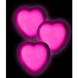 40 Wholesale Glow Badge Heart - Pink