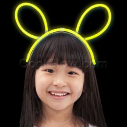 96 Wholesale Glow Headband - Yellow