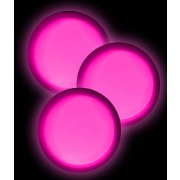 40 Wholesale Glow Badge Round - Pink