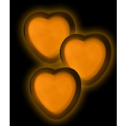 40 Wholesale Glow Badge Heart - Orange