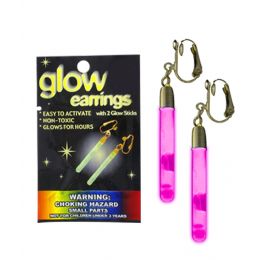 300 Wholesale Glow Pendant Earrings - Pink