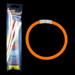 300 Wholesale 8 Inch Retail Packaged Glow Bracelets - Orange